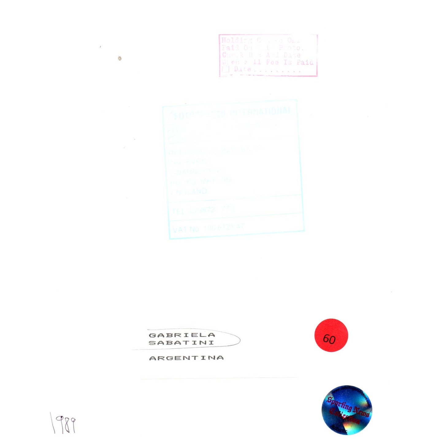 1989 Original Press Photo Women's Tennis Gabriela Sabatini ~8x10" AD2