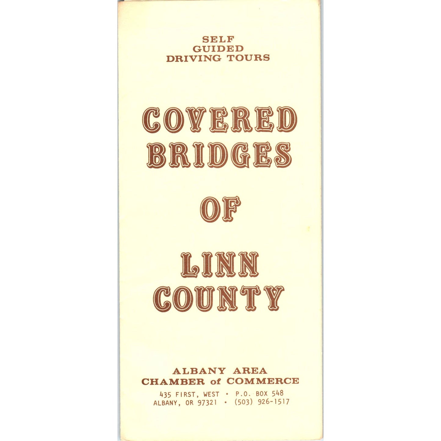 Vintage Covered Bridges of Linn County Albany OR Fold Out Brochure SF3