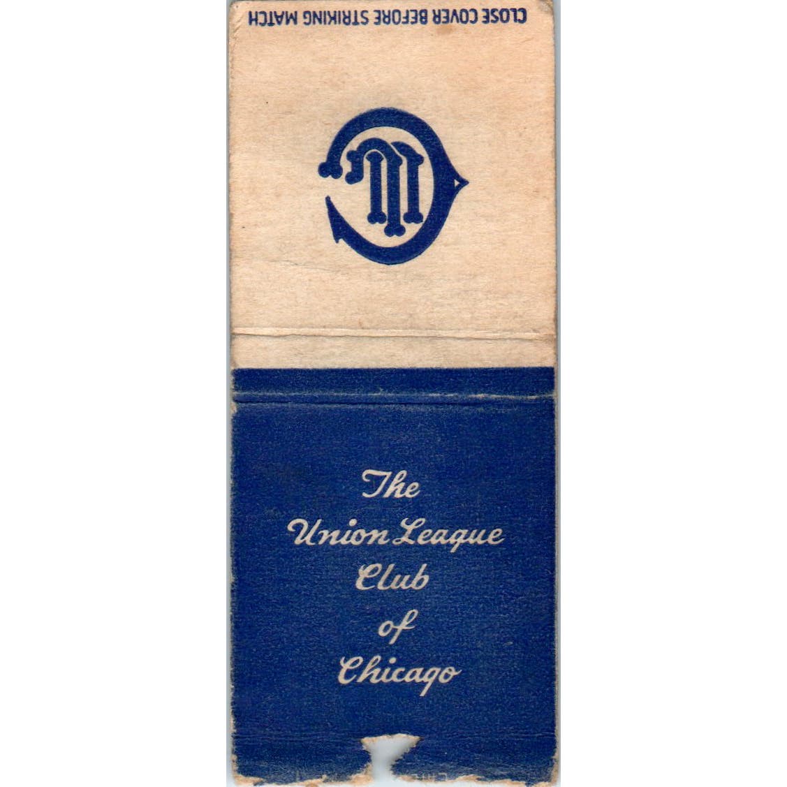 The Union League of Chicago Advertising Matchbook Cover SA9-M2