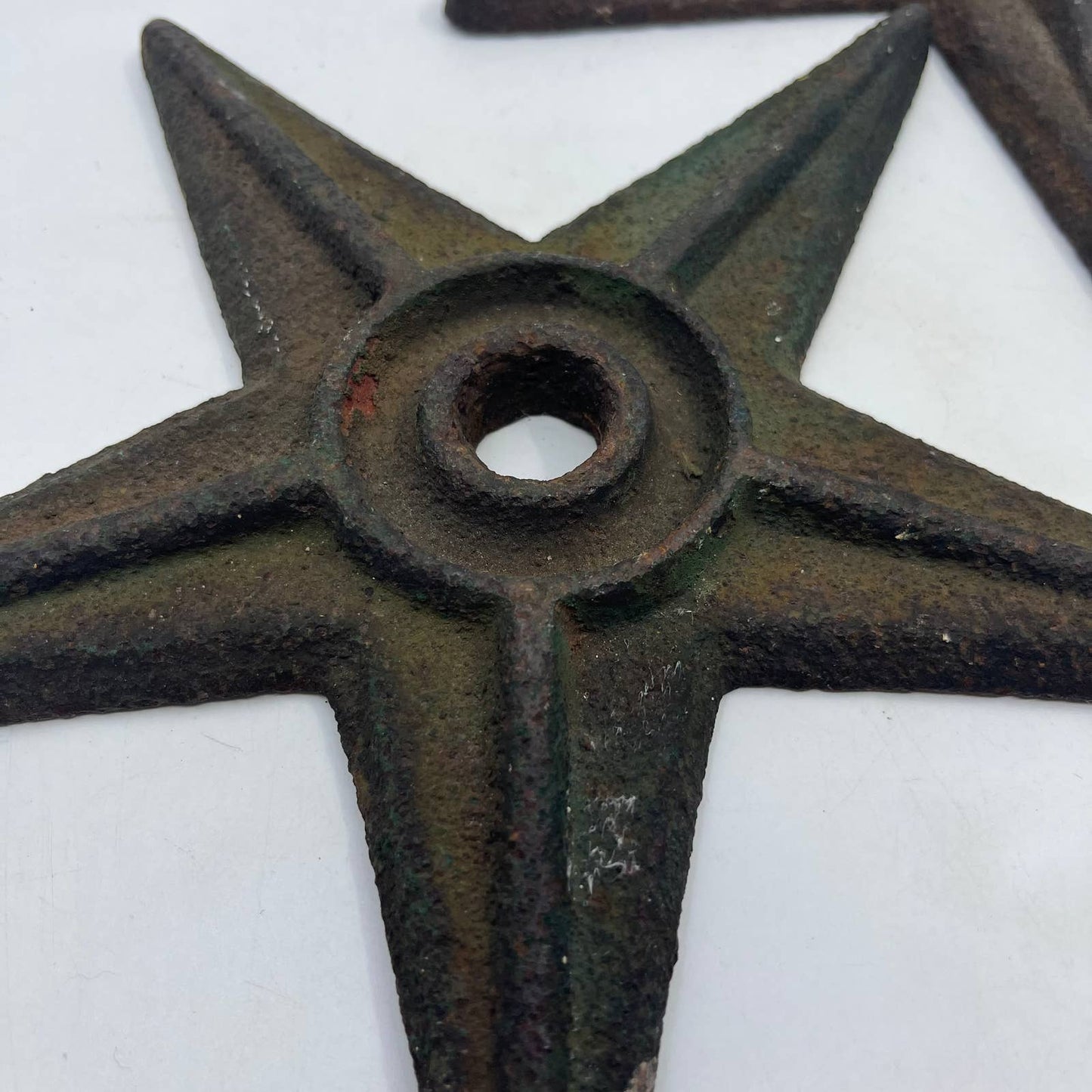 Primitive Cast Iron Star Farm Western Decor Rustic Large 8.5" Set of 2 TG5