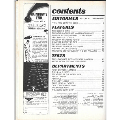 Treasure Magazine - Treasure Hunting Mines Buried Metal Detecting Nov 1974 MB4