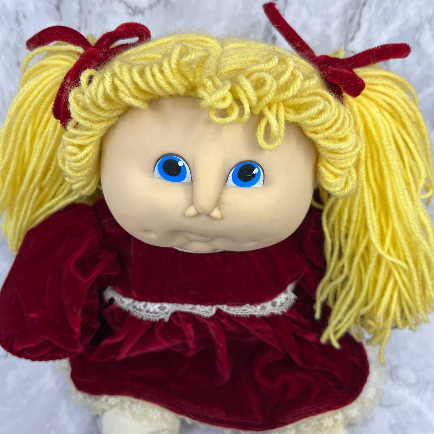 1986 Cabbage Patch Kid Rare Head Mold #9 Lemon Loops Blonde Blue Eyes