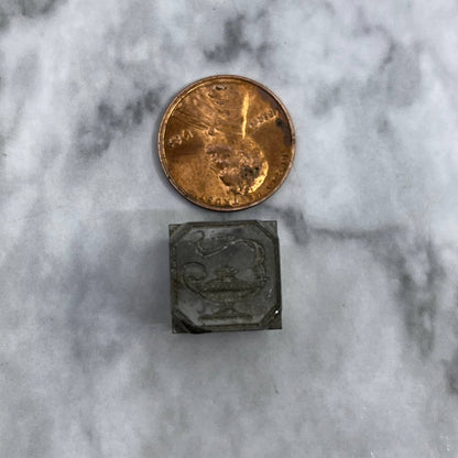 Vintage Printing Letterpress Printers Block Plate Genie Lamp TJ59