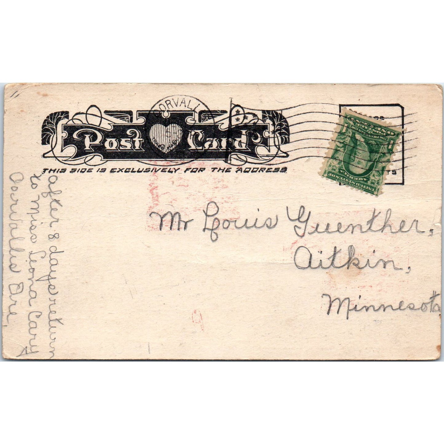 Man in Dog House Humor Cartoon 1907 Original Postcard PB1