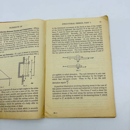 WWII US MARINE CORPS INSTITUTE 1941 Elements of Structural Design Study Pt. 1 BA1