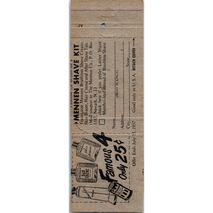 Mennen Spray Deodorant for Men Advertising Matchbook Cover MM9-9