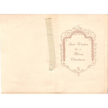 Antique Remembrance Folding Greeting Card Victorian Woman Bow SE5