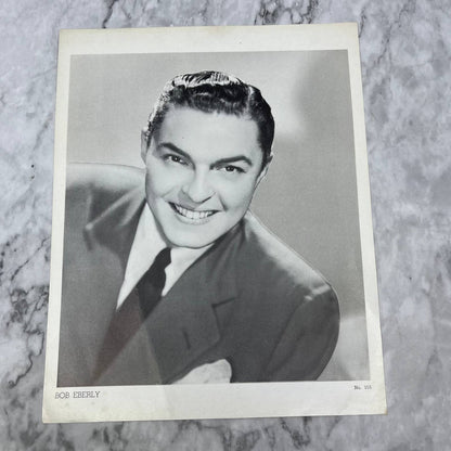 1940 Early Press Photo Big Band Bob Eberly 8 x 10 w/ News Clip FL5