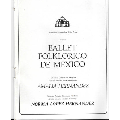 1970 Ballet Folklorico de Mexico Program Spanish and English TJ7