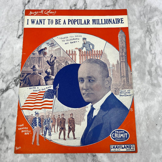 I Want to Be a Popular Millionaire George M. Cohan 1931 Sheet Music TK2-SM3