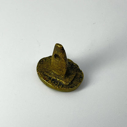 Antique Primitive Handmade India Brass Wax Seal Stamp 1/2” SC7-4