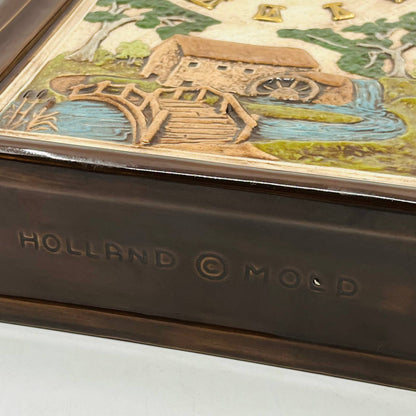 Holland Mold Ceramic Cathedral Quartz Clock Country Cottage Mill WORKS 11.5” TC5