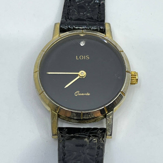 Lois Quartz Women's Watch Wristwatch Gold Tone Leather Band SD5