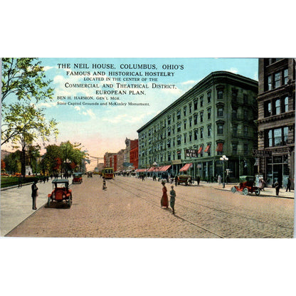 Vintage Postcard The Neil House Commercial & Theatrical District Columbus TD8-O2