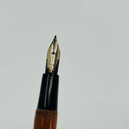 Vtg Burnt Orange Fountain Pen 14Kt Gold Nib No Cap SB8-2