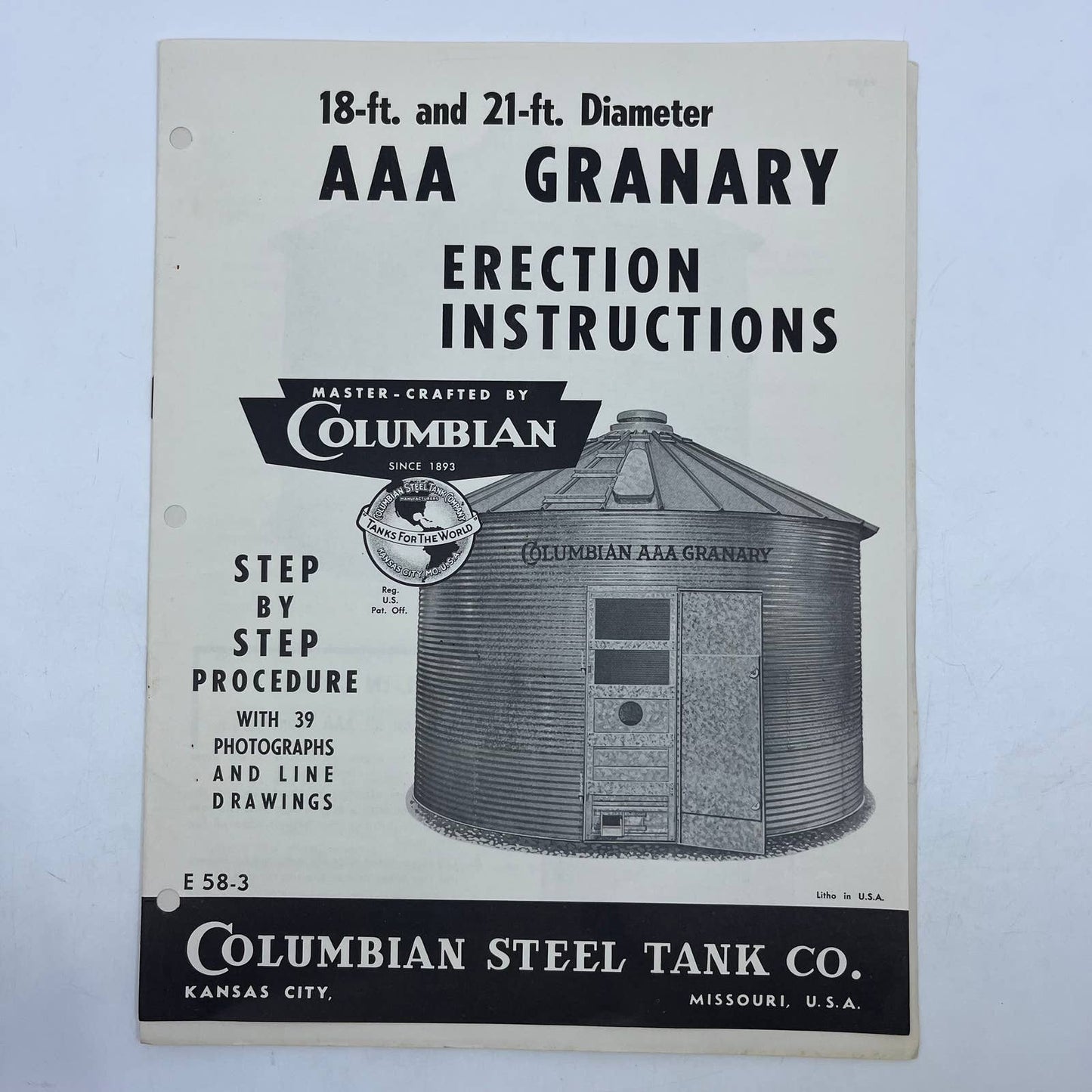 1950s Columbian AAA Granary Manual Assembly Instructions TH8