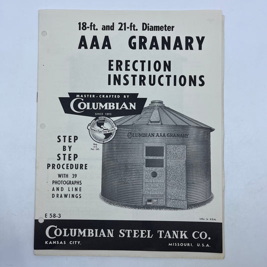 1950s Columbian AAA Granary Manual Assembly Instructions L4-2