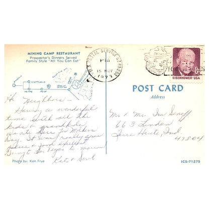 Vintage Postcard - Mining Camp Restaurant Dining Room Mesa AZ AD9