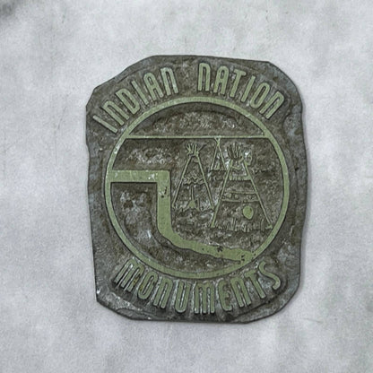 Vintage Printing Letterpress Printers Block Plate Indian Nation Monuments SE829