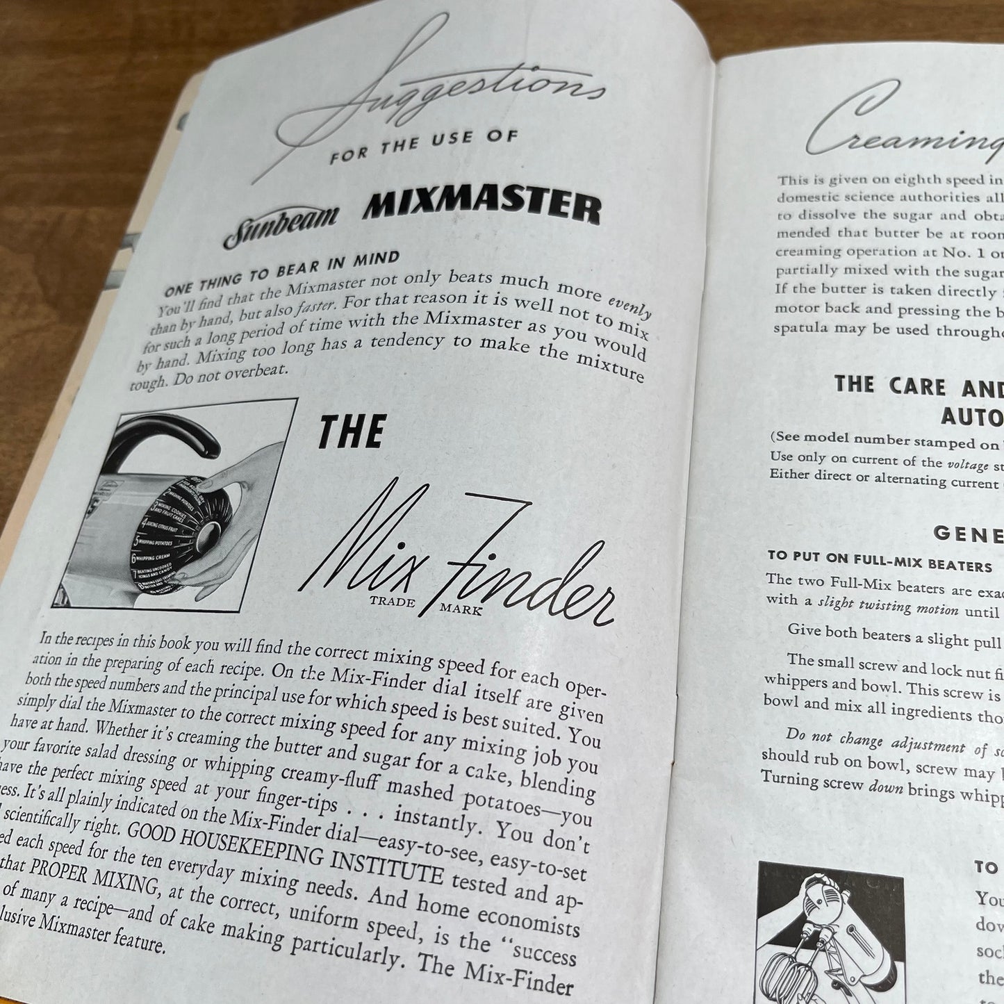Vintage 1930s How to Get The Most Out of Your Sunbeam Mixmaster Manual Book L2-2