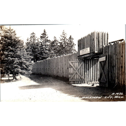 Fort Michilimackinac Mackinaw City MI RPPC 1940 Original Postcard P1-13