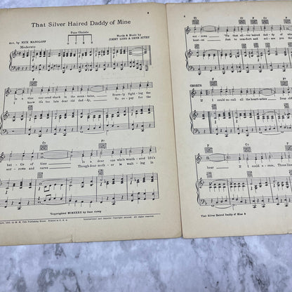 That Silvered-Haired Daddy Of Mine Long Autry GUITAR CHORDS Sheet Music 1932 V41-1
