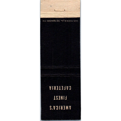 Moars Cafeteria San Francisco California Advertising Matchbook Cover MM9-1