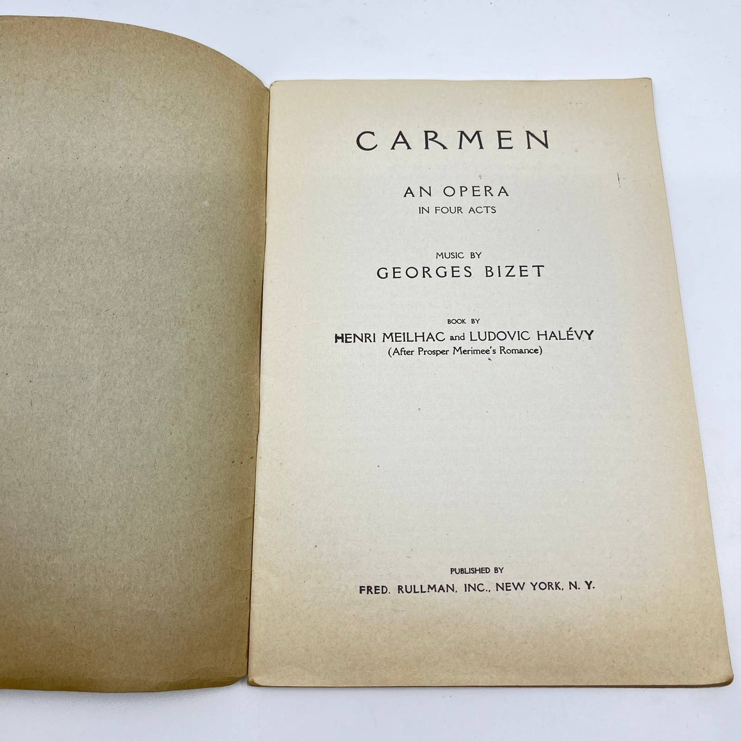 c1910 Metropolitan Opera Grand Opera Program CARMEN Libretto Playbill TE9