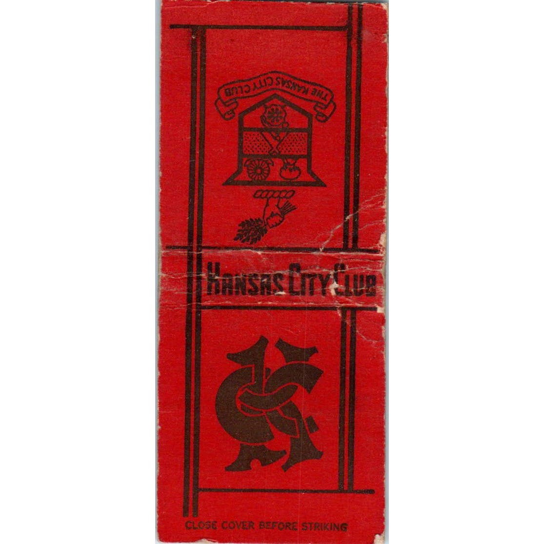 Kansas City Club Kansas City MO Advertising Matchbook Cover SA9-M6