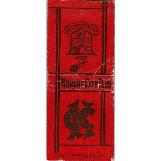 Kansas City Club Kansas City MO Advertising Matchbook Cover SA9-M6