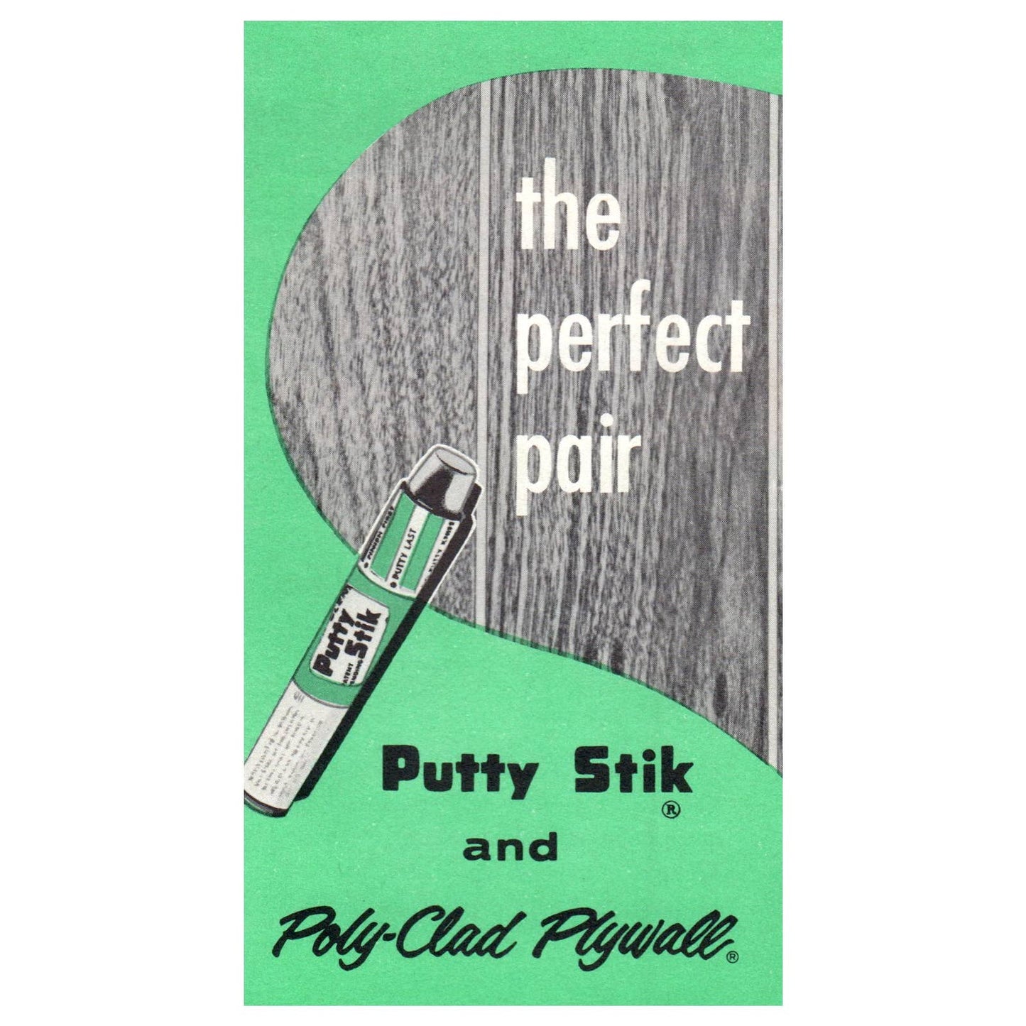 1950s MCM Advertising Brochure Putty Stik and Poly-clad Plywall SE4