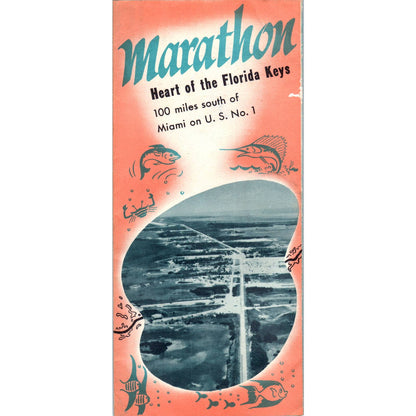 1940s Marathon Florida Keys Fold Out Travel Brochure SE3-4