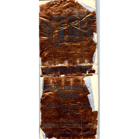 Ward Parkway Bank Kansas City MO Advertising Matchbook Cover MM9-4