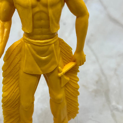 Plastic Yellow Indian Chief Native American Toy Old Vintage 5.5” TC9-T1