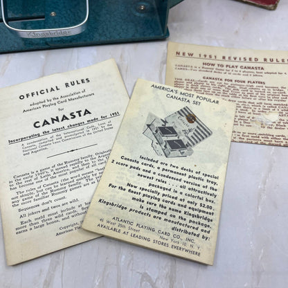 Vintage Kingsbridge Canasta Shuffler Metal Teal Powder Coated Original Box TK2