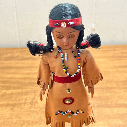 Vintage Carlson Doll Native American Doll Articulated With Sleepy Eyes 7” TB2