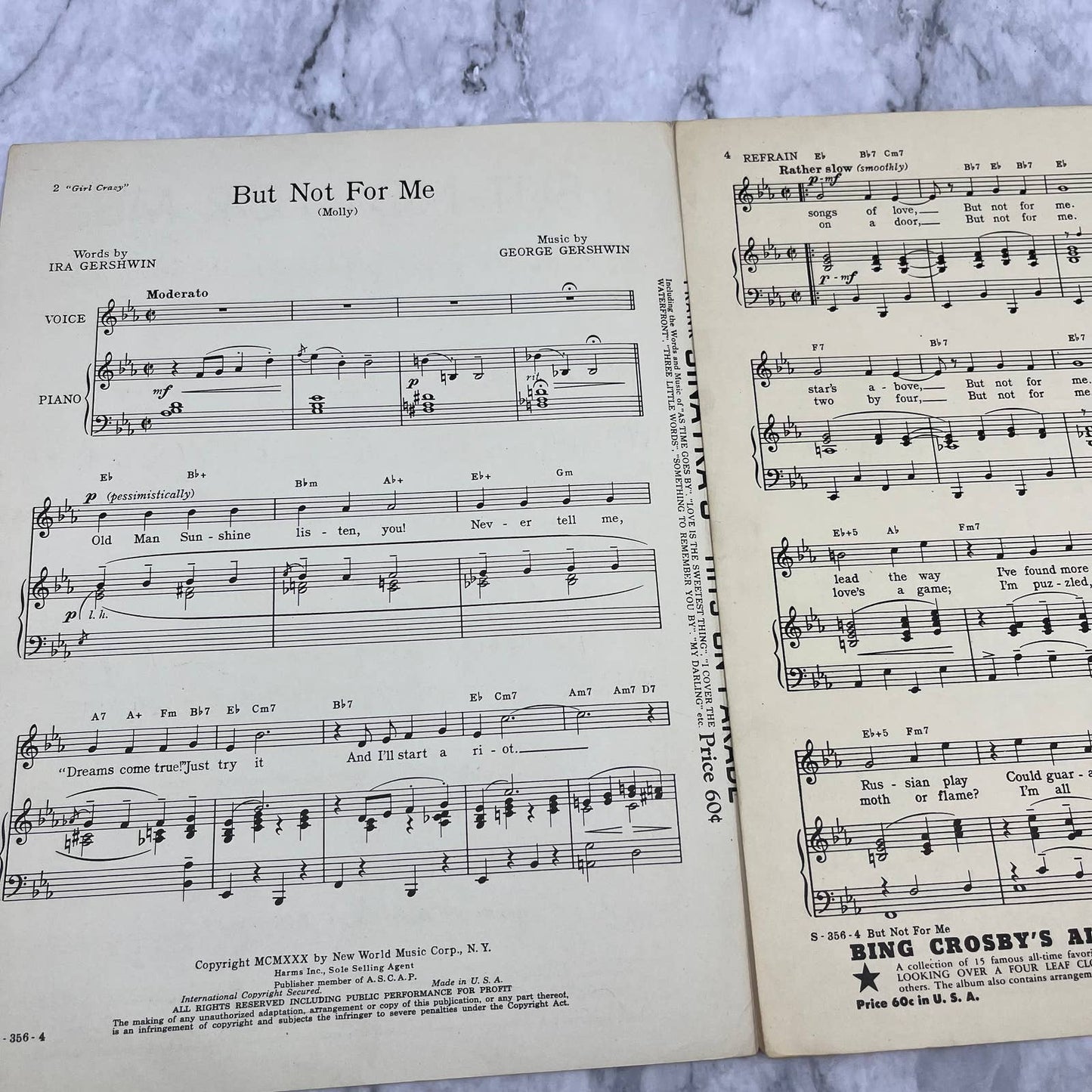 1930 BUT NOT FOR ME George and Ira Gershwin Musical Girl Crazy Sheet Music TH5