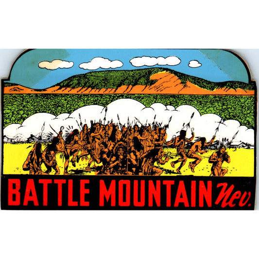 1960s Battle Mountain Nevada Souvenir Decal Sticker 2.5x4" SE5