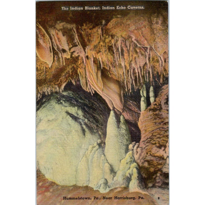 Vintage Postcard The Indian Blanket Indian Echo Cavern Hummelstown PA TD9-P1