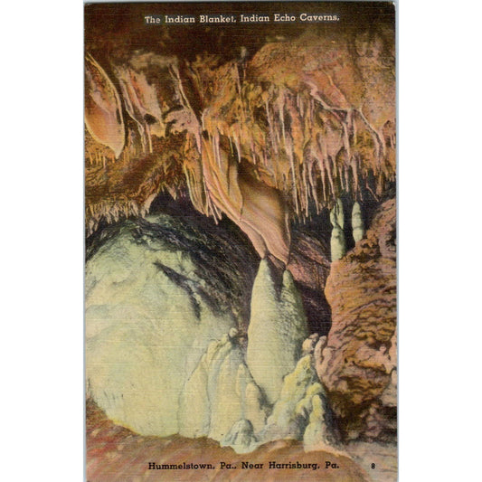 Vintage Postcard The Indian Blanket Indian Echo Cavern Hummelstown PA TD9-P1
