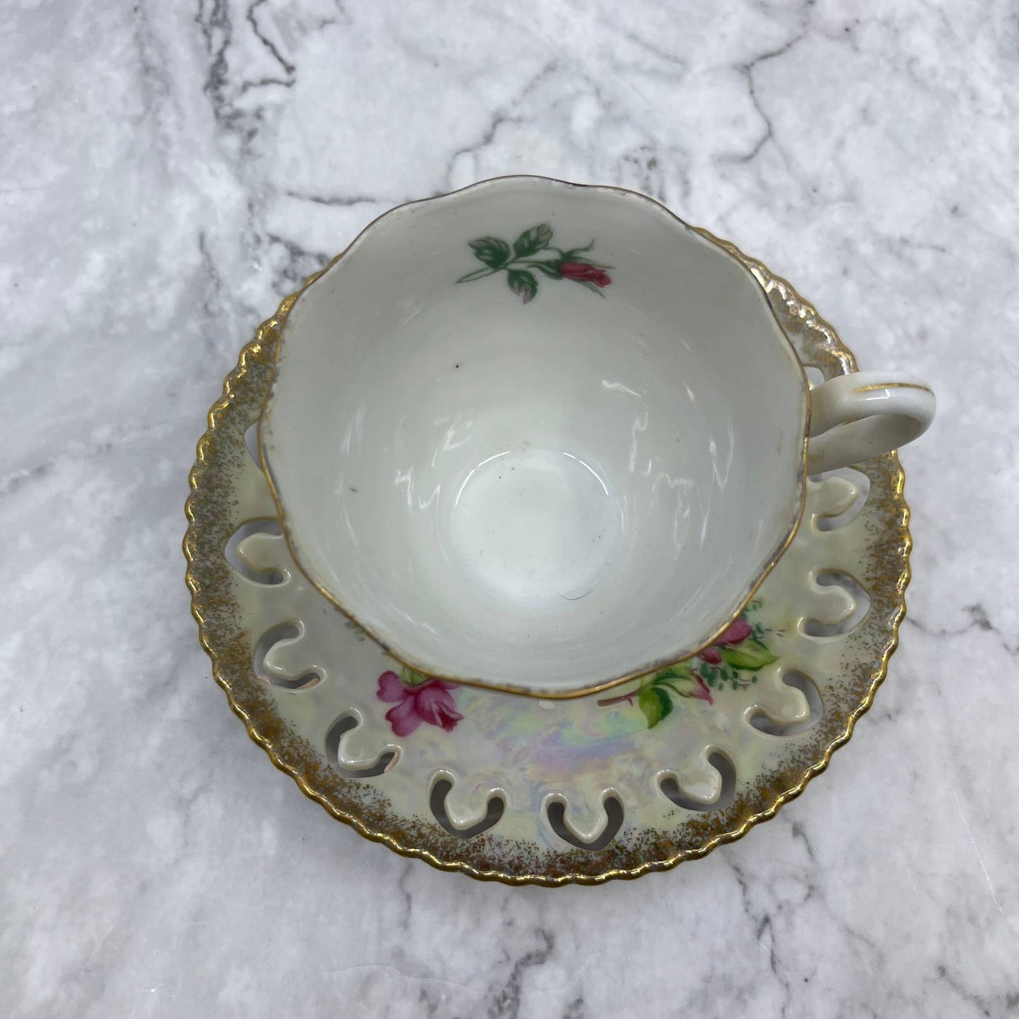 Vintage Norcrest Fine China Tea Cup and Saucer Set Pink Roses TA1