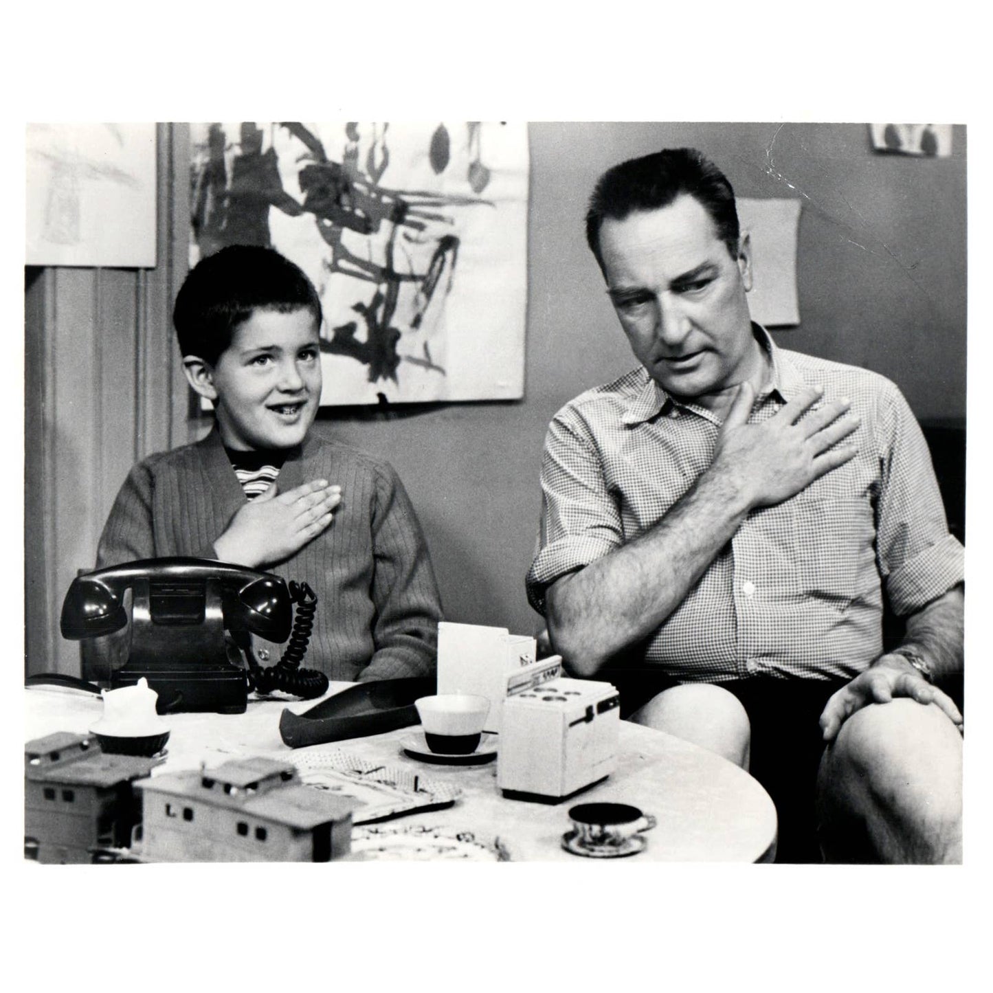 c1960 Press Photo Garry Moore and Boy on Candid Camera CBS TJ7-2