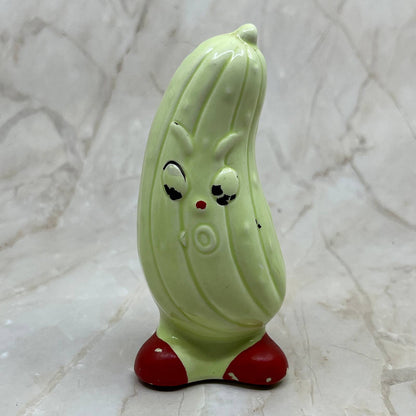 Vintage Cucumber / Pickle Salt and Pepper Shaker Green Ceramic Japan 4.5” TI7