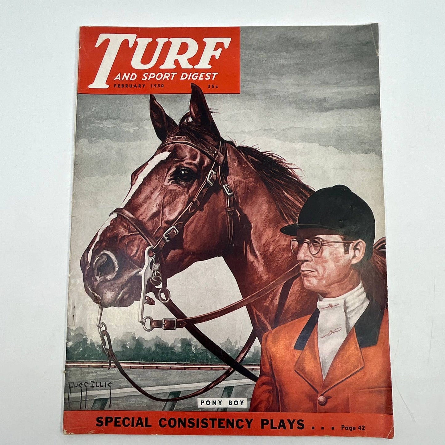 1950 Feb Turf and Sport Magazine Horse Racing Double Fraud Derby Russ Ellis TG6