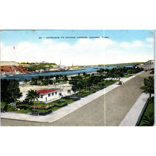 Entrance to Havana Harbor 1954 Havana Cuba Original Postcard P3-1