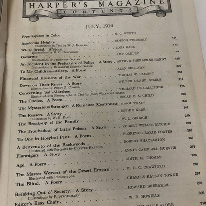 Harpers Monthly Magazine July 1916 Academic Heights Simeon Strunsky Many Ads