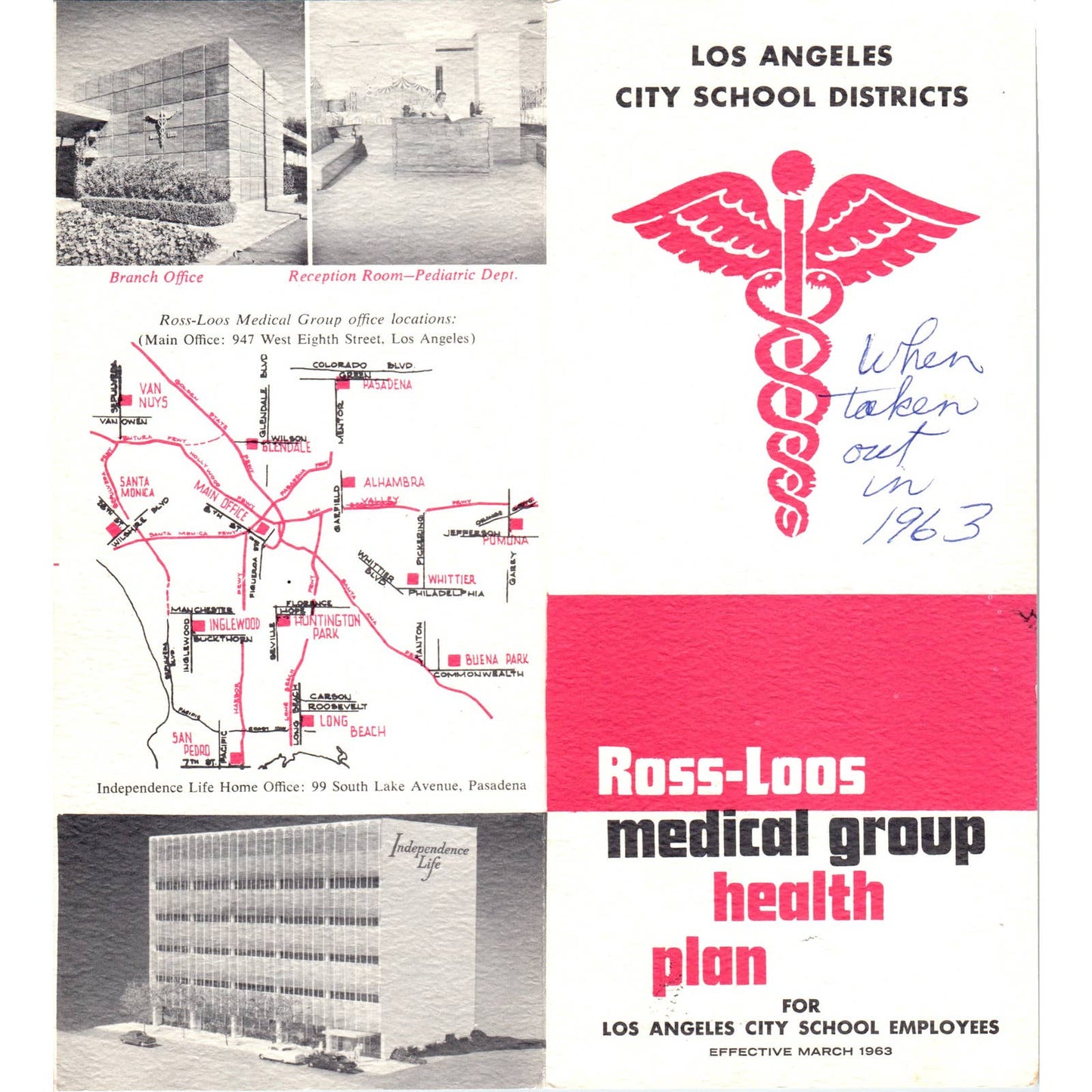 1963 Ross-Loos Medical Group Health Plan LA School Employees Brochure SF3