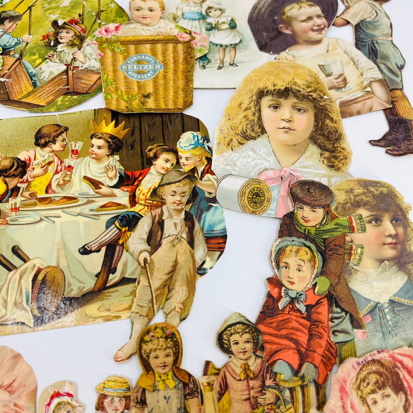 1880s Huge Lot Victorian Cut Out Scrap Children Boy Girl Baby Infant EA2