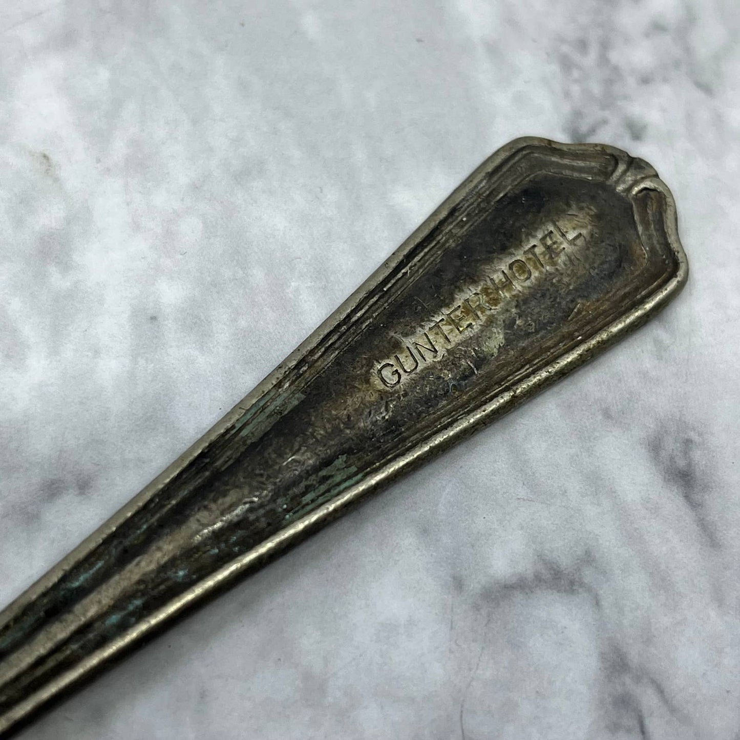Antique c1920 Silverplate Demitasse Spoon Gunter Hotel San Antonio TX SE6-1