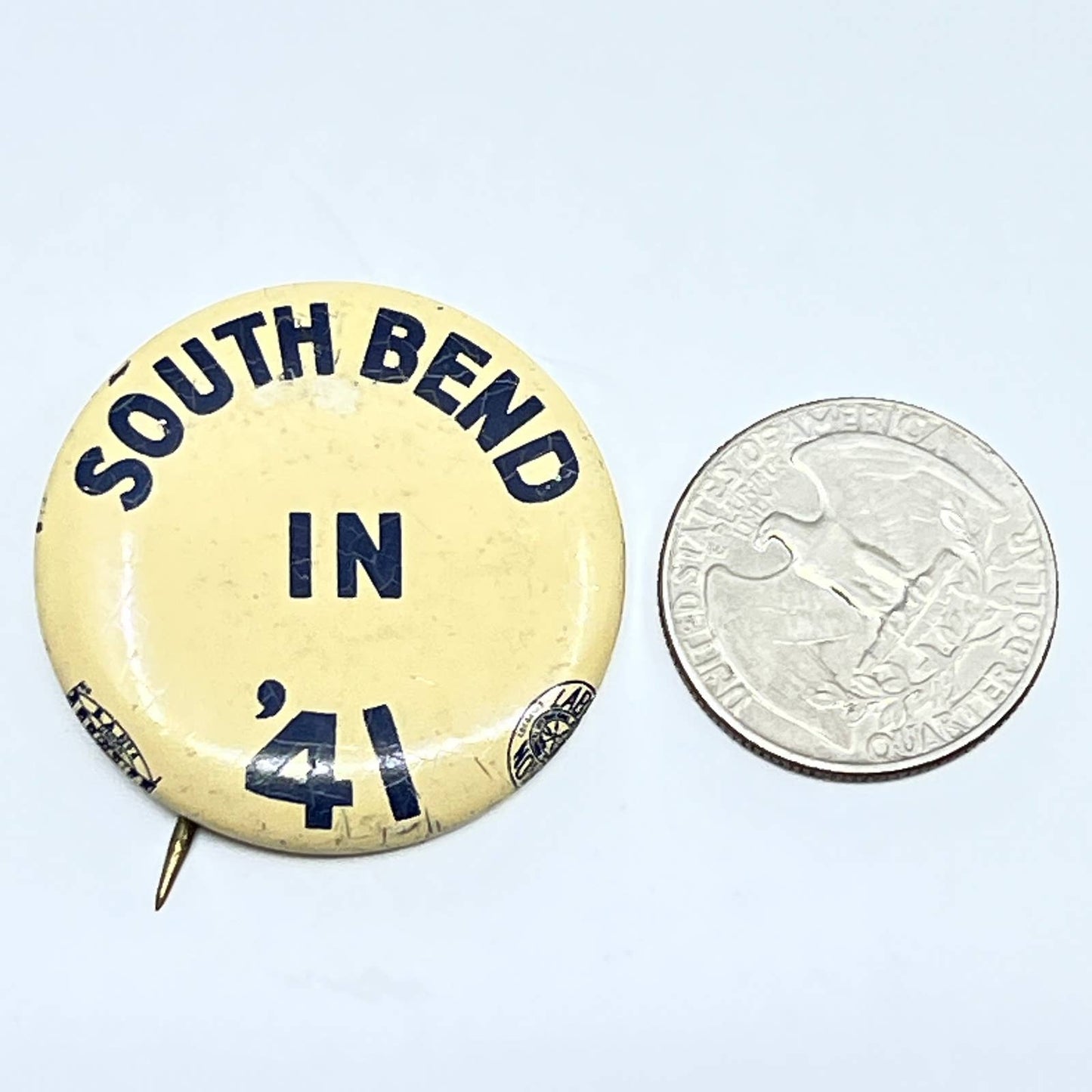 Vintage 1941 Southbend in '41 Celluloid Pinback Button SD9